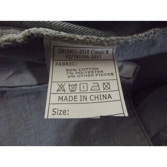 Jean Jacket Mens Size XL Blue Distressed Faded light wash denim long trucker - Picture 9 of 10